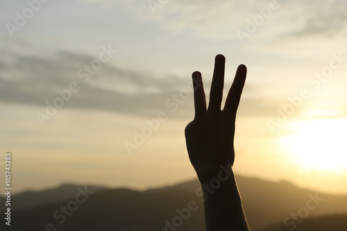 Silhouette of hand body sign 
