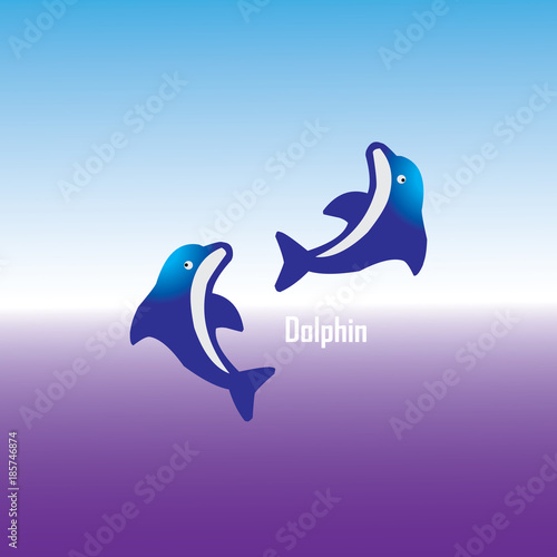 Two Dolphin Vector Template Design