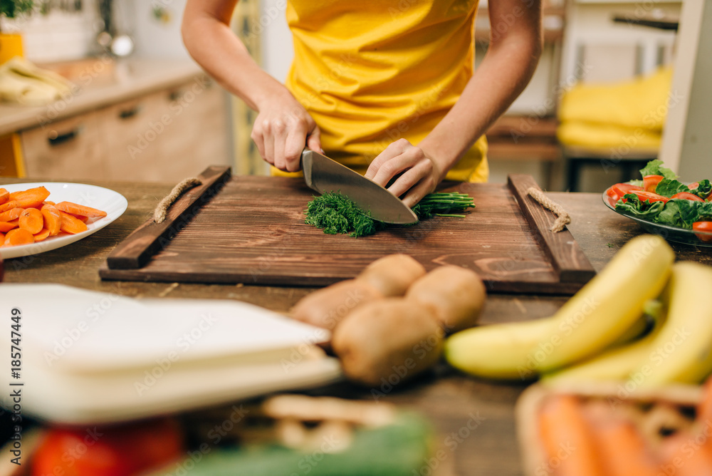 Housewife cooking, organic food preparation Housewife cooking, organic food preparation