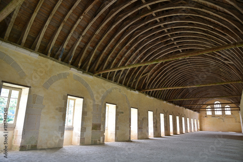 Dortoir de l'abbaye royale de Fontenay en Bourgogne, France