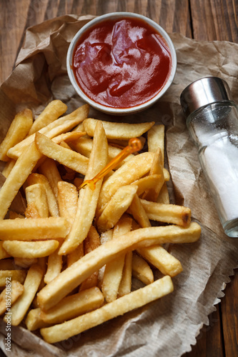 french fries with ketchup