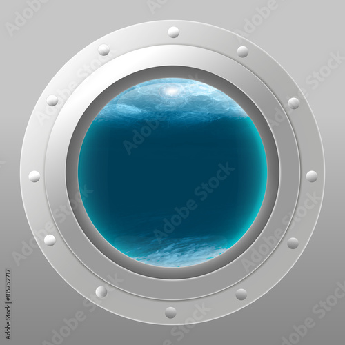 Porthole, steel, vector