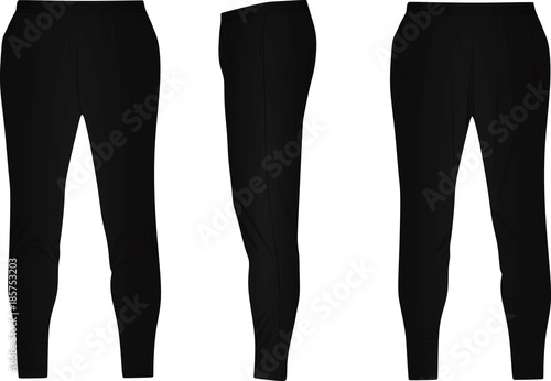 Black tracksuit bottoms. vector illustration