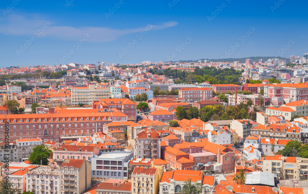Cityscape of Lisbon in sunny summer day