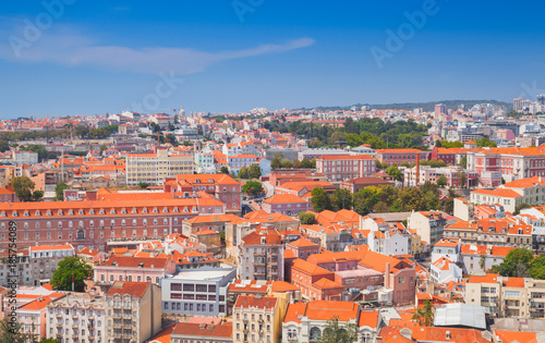 Cityscape of Lisbon in sunny summer day