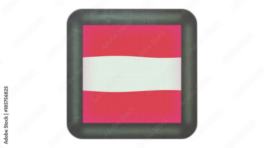 austria flag waving in the wind. Icon in the frame. Animation loop austria flag waving in the wind. Icon in the frame. Animation loop