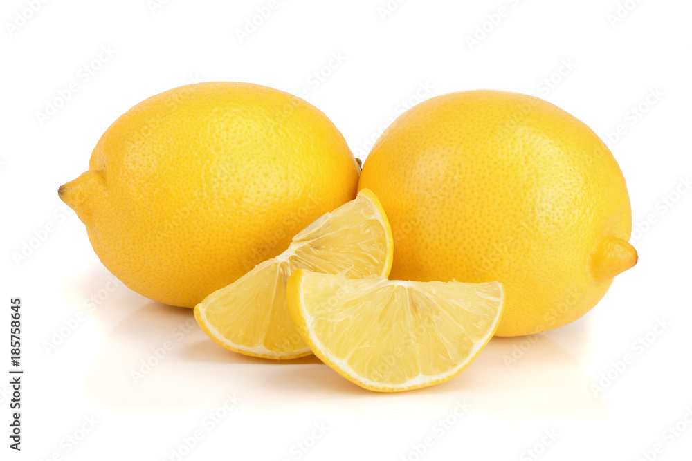 lemon and slice isolated on white background lemon and slice isolated on white background