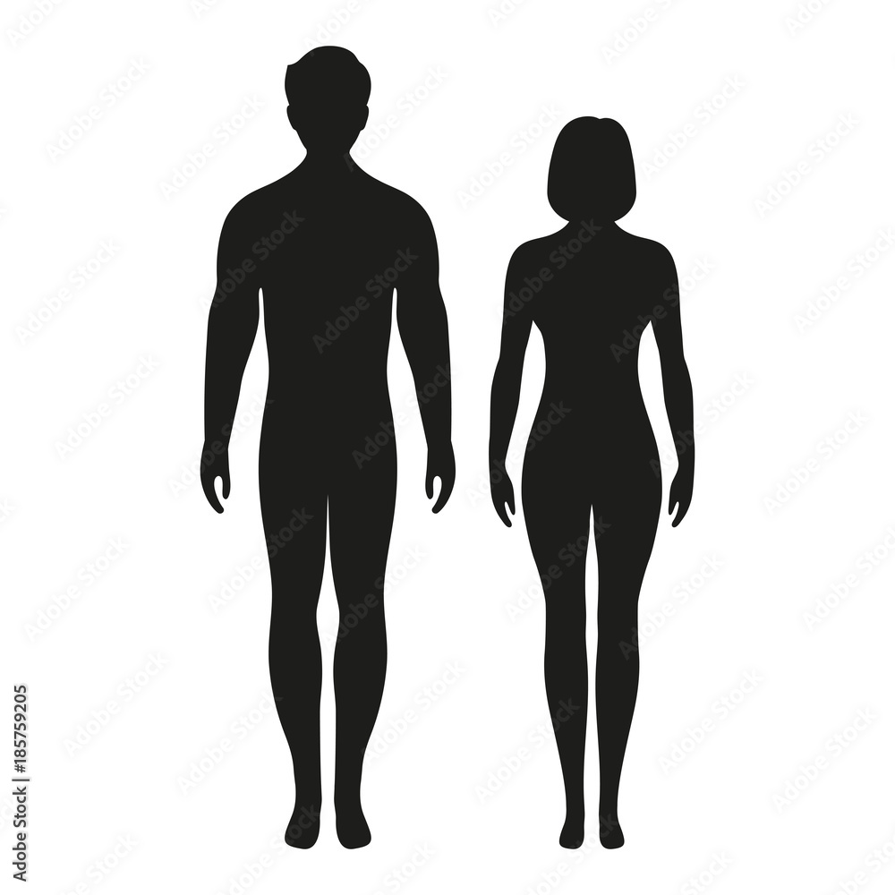 silhouette of a man and a woman on a white background silhouette of a man and a woman on a white background
