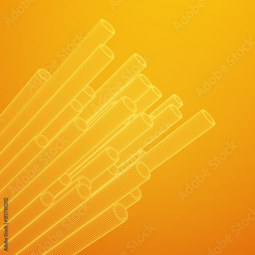 Wireframe low poly mesh construction metallurgy round tubes profile vector illustration
