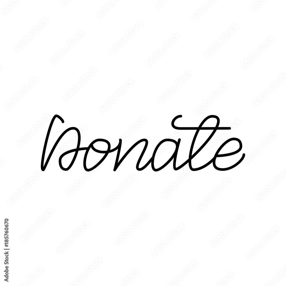 Lettering Donate. Vector illustration.