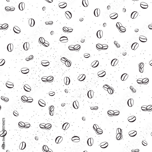 Seamless pattern with coffee beans. Vector illustration.