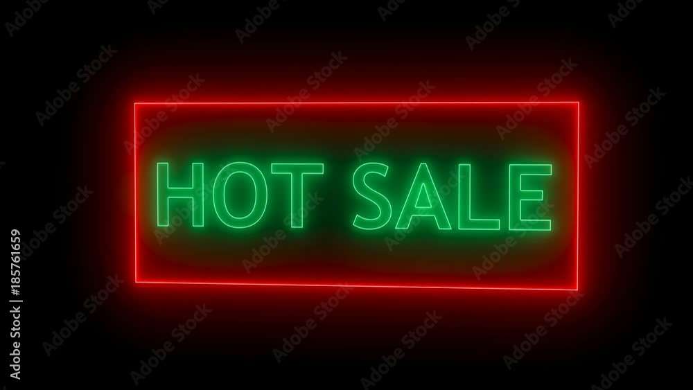 Neon hot sale sign. Seamless loop Neon hot sale sign. Seamless loop