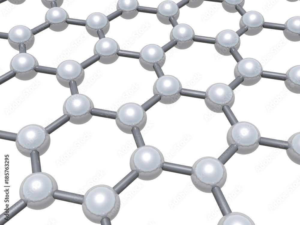 Graphene layer structure molecular model Graphene layer structure molecular model