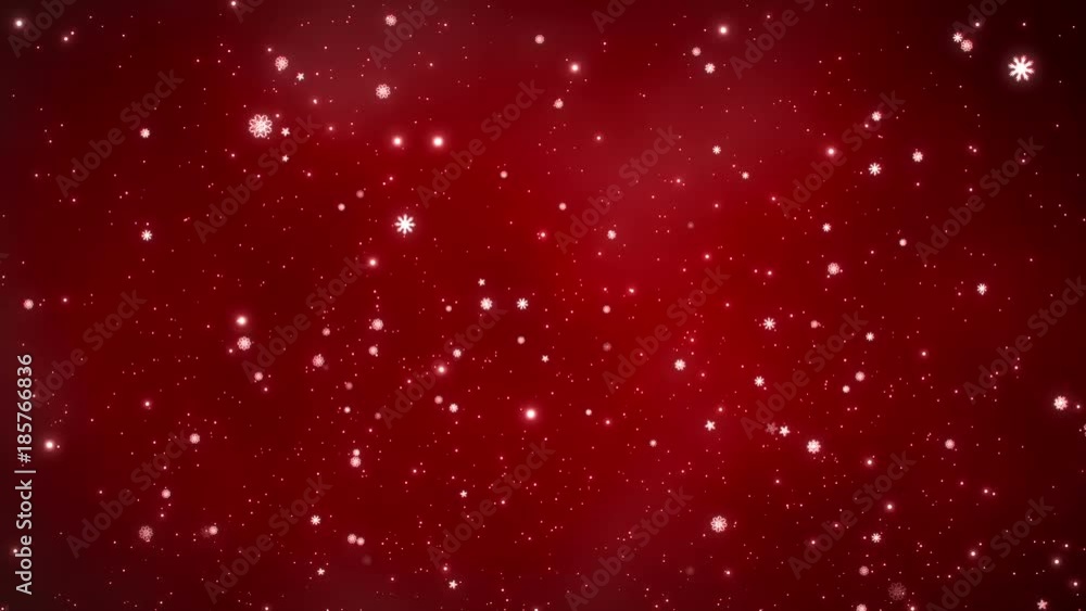 Christmas Background - Glowing Snow Particles - Red Background v2 Christmas Background - Glowing Snow Particles - Red Background v2