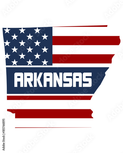 USA flag in Arkansas State map