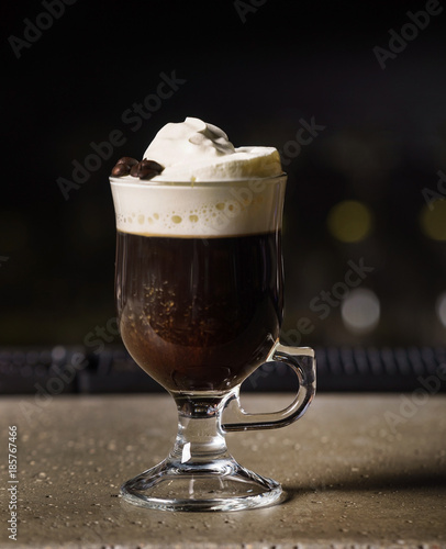 Irish coffee in the cafe photo