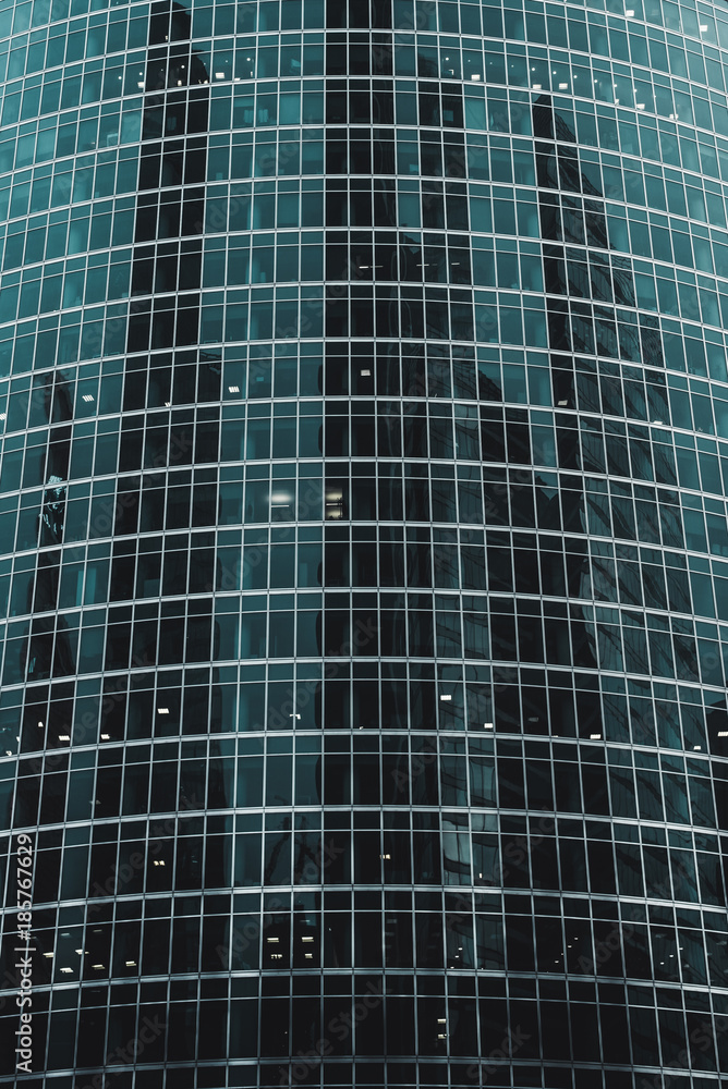 Wall of the office center of glass Wall of the office center of glass