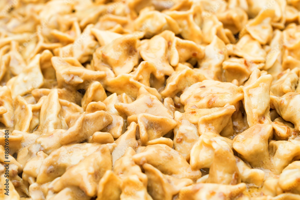 Close-up of meat dumplings or pelmeni Close-up of meat dumplings or pelmeni