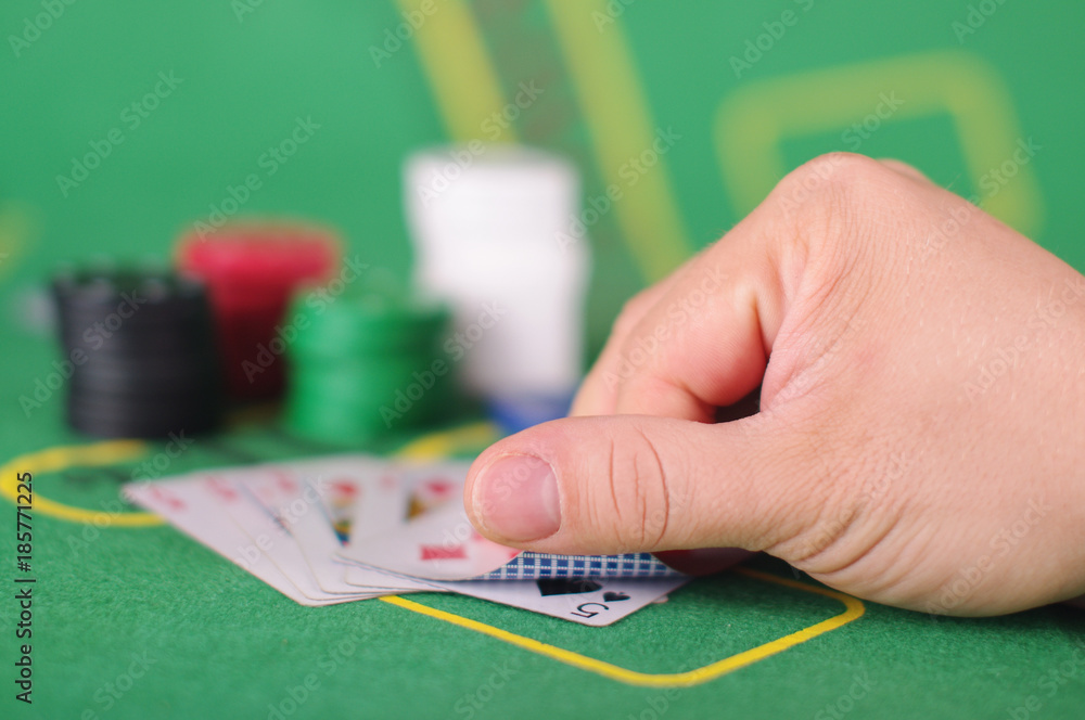 Checking card cheating concept in Poker game Checking card cheating concept in Poker game