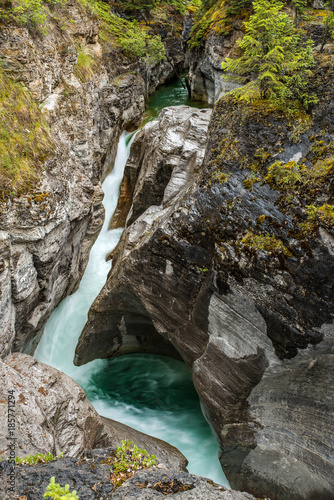 Maligne Falls in Maligne Canyon in the Jasper National Park