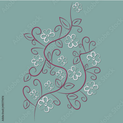 Cute Spring Flower Design. Clip Art with daisy.
