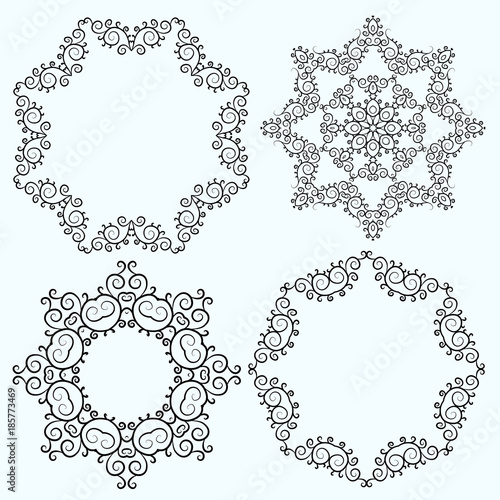 A circular pattern of hand drawn swirls 