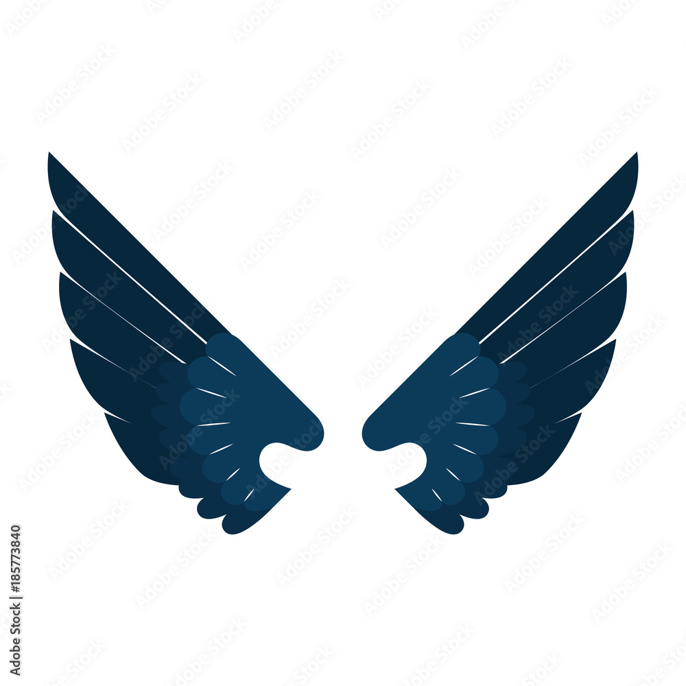 Fototapeta premium wings emblem isolated icon vector illustration design