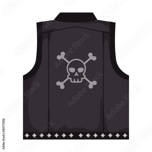 motorcyclist vest with skull icon vector illustration design