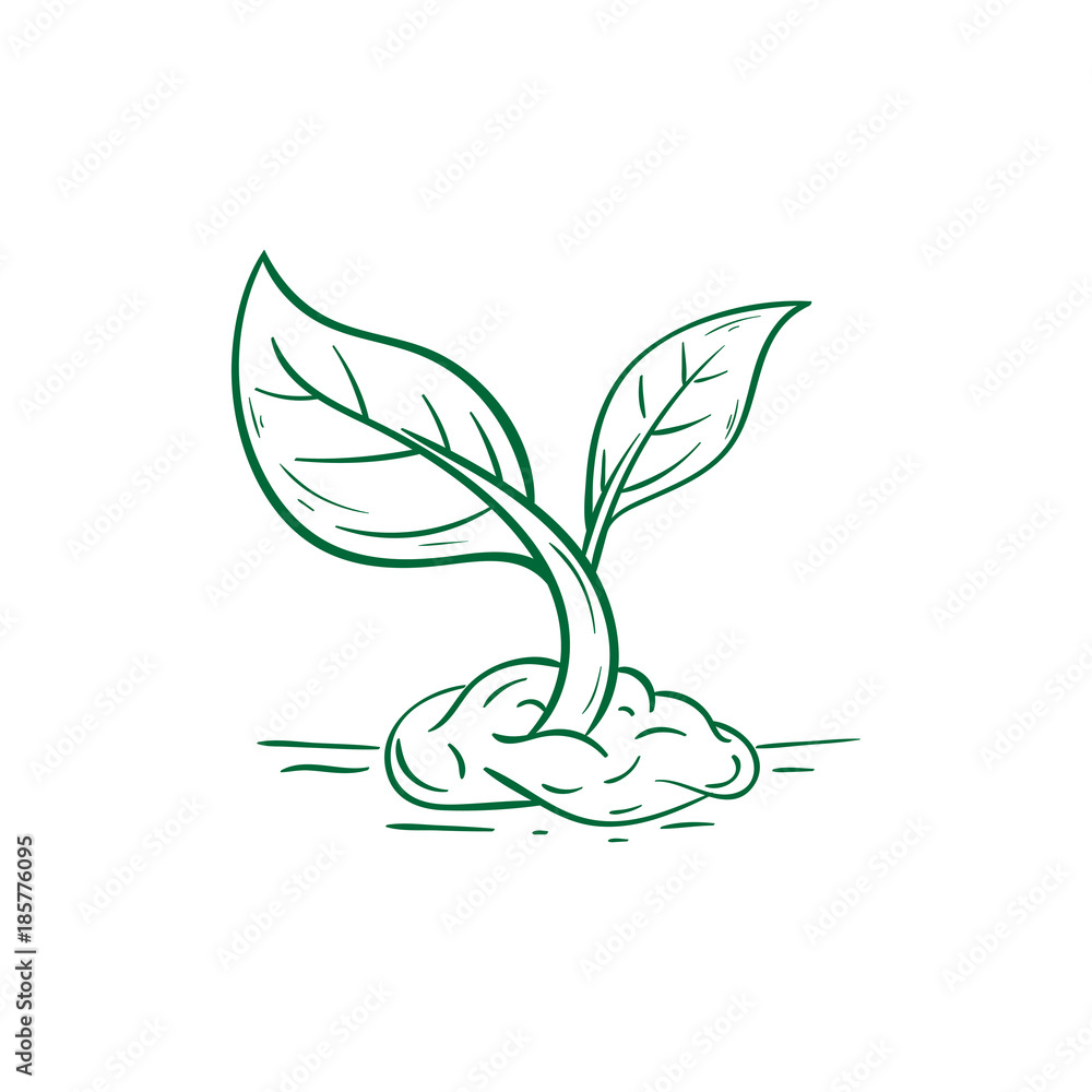 go green growth eco illustration - obrazy, fototapety, plakaty 