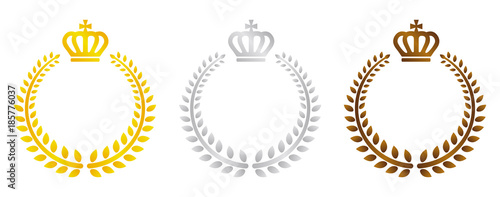 wreath frame illustration set
(gold/silver/bronze) 