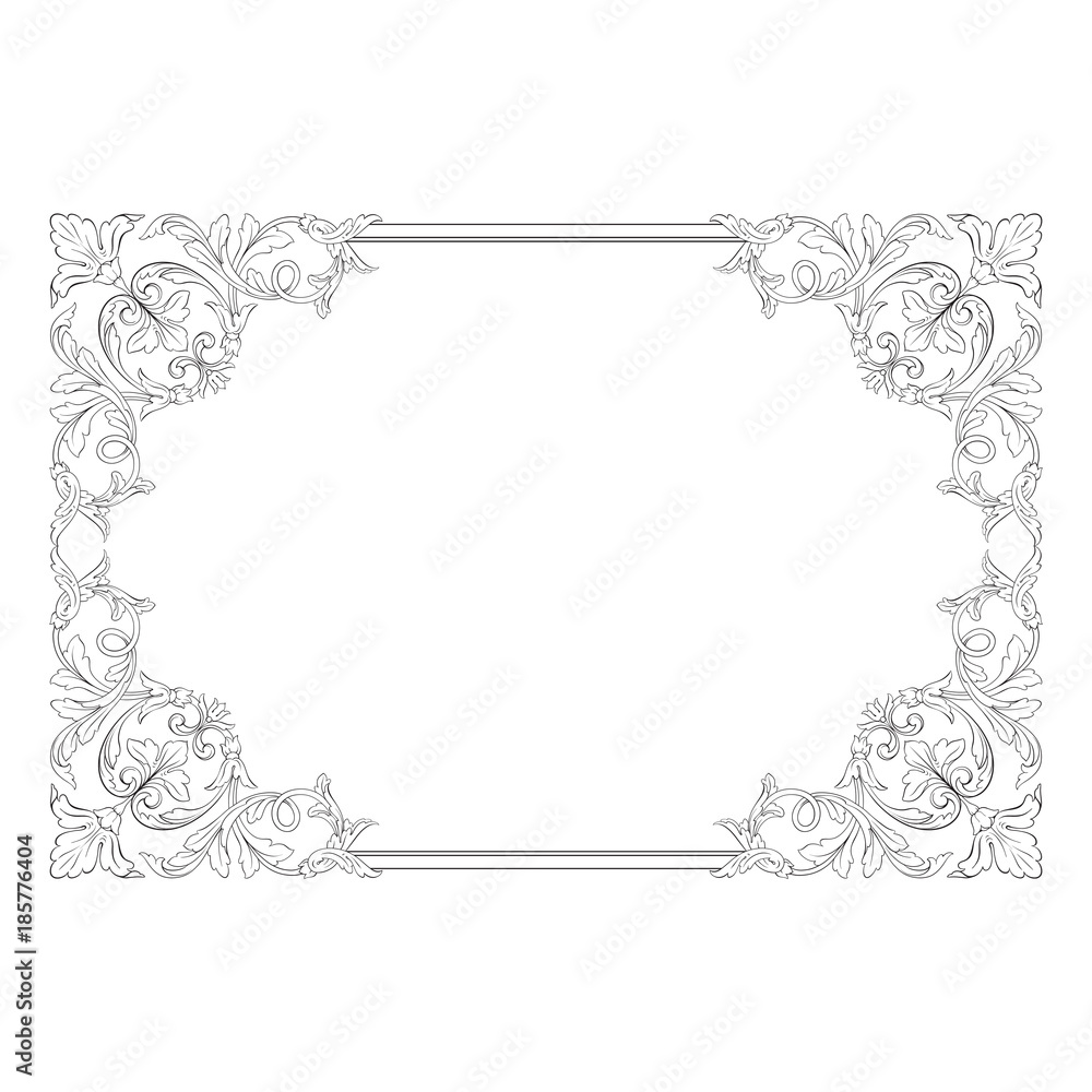 Classical baroque ornament vector Classical baroque ornament vector