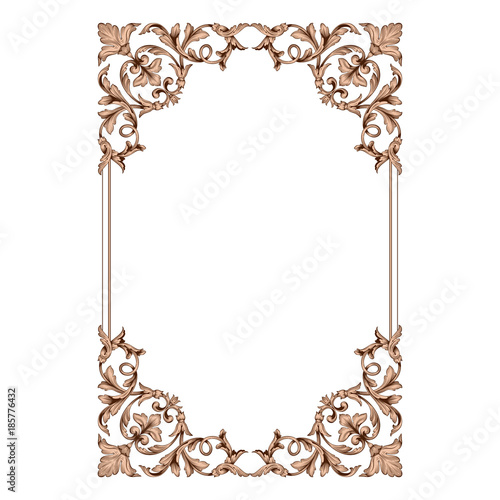 Classical baroque ornament vector 