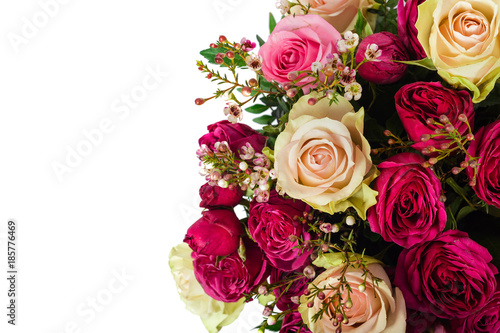 a beautiful bouquet of roses. isolated on white