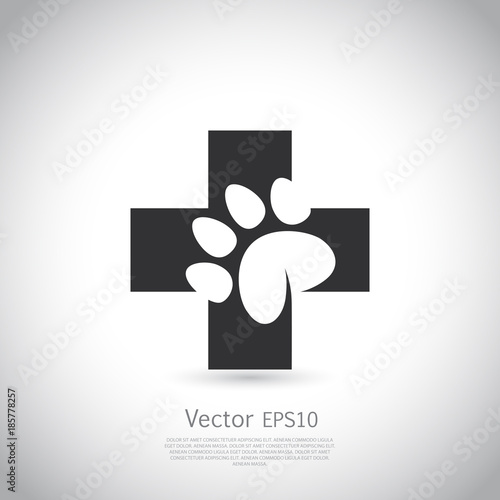 Paw Print Pet Health Care Icon.