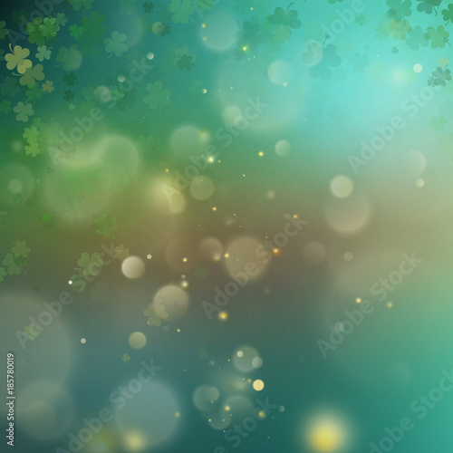 Abstract bokeh blur template with - trifolium clovers. EPS 10 vector photo