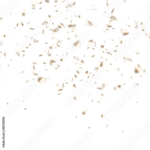 Golden confetti celebration isolated on white. EPS 10 vector