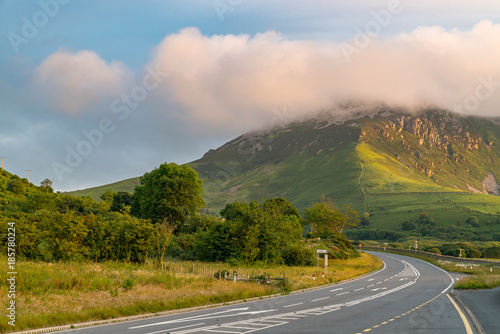 Welsh landscape on the Llyn Peninsula - view towards Yr Eifl, near Trefor, Gwynedd, Wales, UK photo