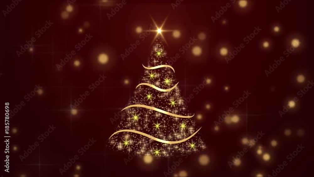 New Year background with christmas tree ang glowing particles New Year background with christmas tree ang glowing particles