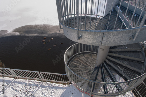 Round staircase in winter