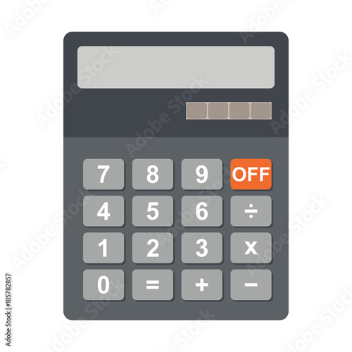 Electronic calculator, vector flat illustration.