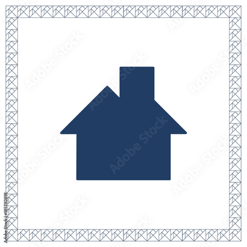 Tangram brain game HOUSE riddle flat color vector illustration