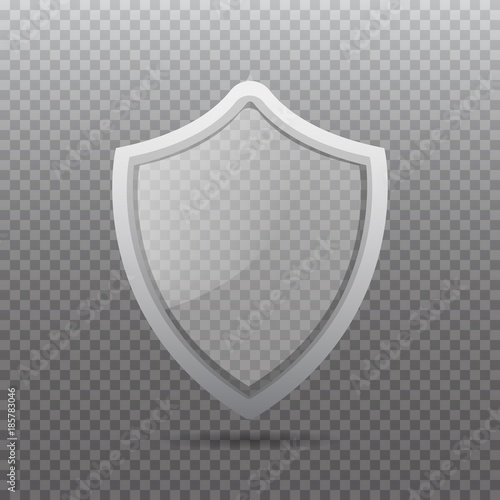 Transparent glass shield. Privacy guard banner. Protection concept. Vector illustration.