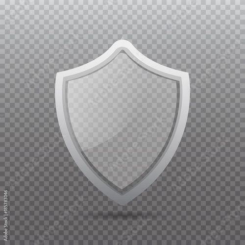 Transparent glass shield. Privacy guard banner.  Protection concept. Vector illustration.