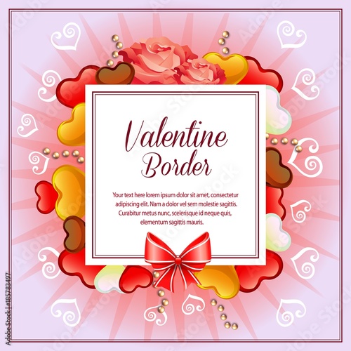 colorful valentine square border