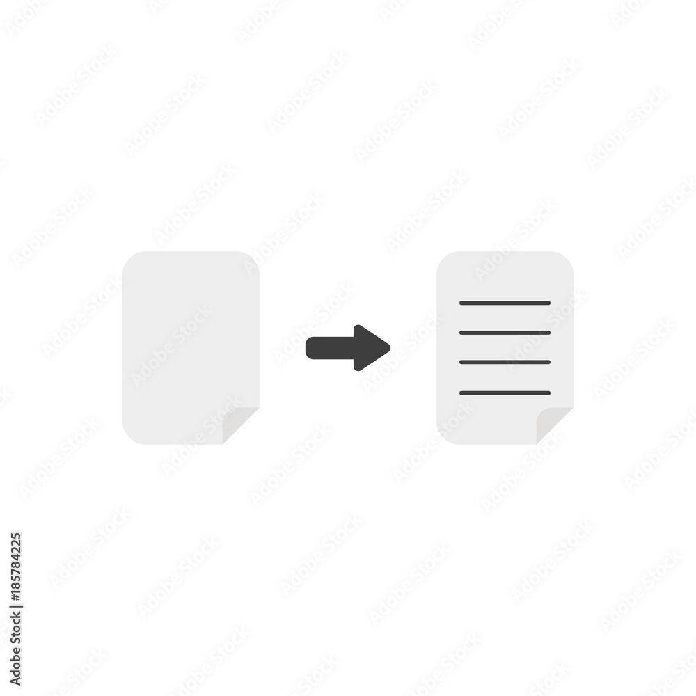 Flat design vector concept of blank and written paper Flat design vector concept of blank and written paper