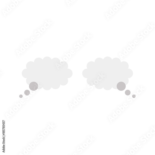 Flat design vector concept of two thought bubbles
