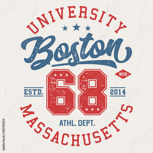 Boston University Massachusetts - Tee Design For Print 