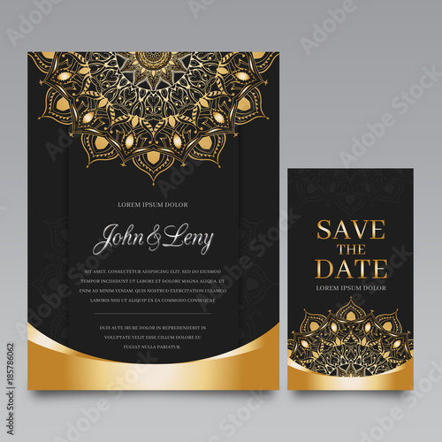 Golden and Black Wedding Invitation