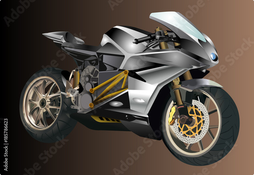 Beautiful Sports bike vector illustration on brown background