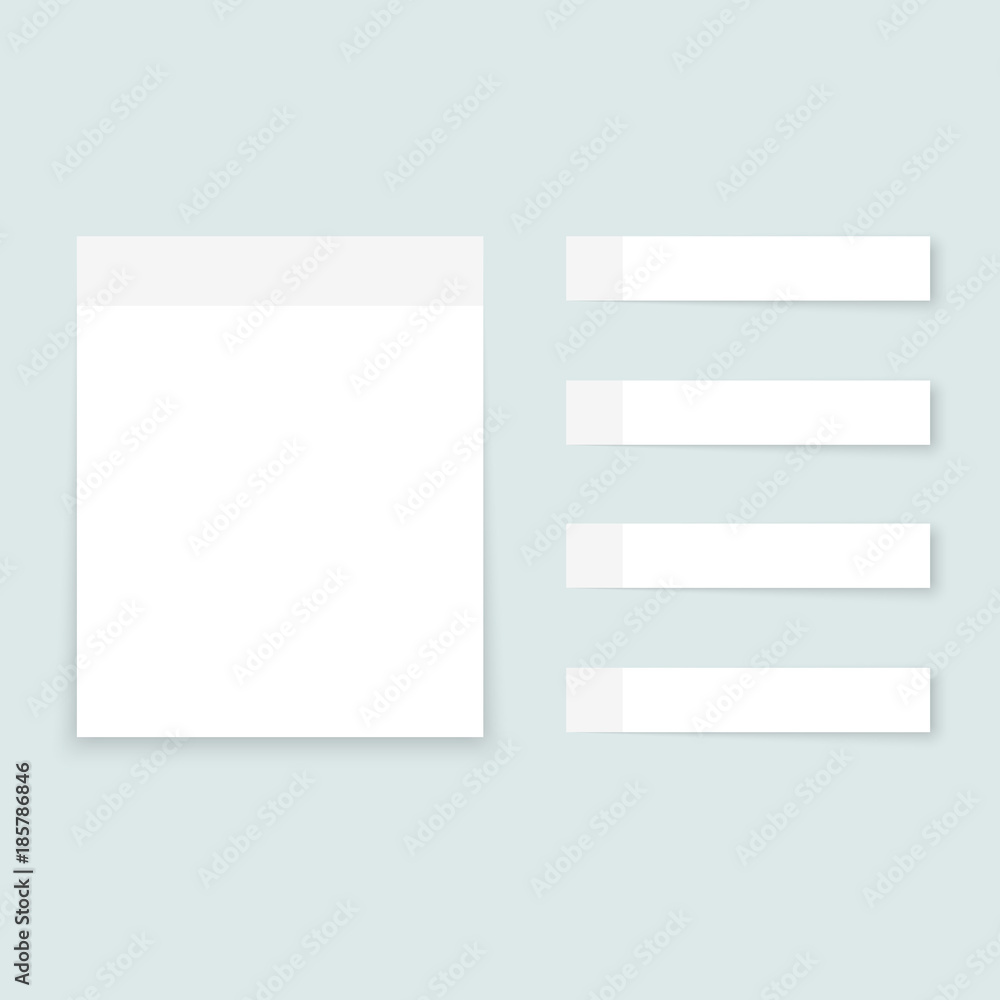 White sticky notes. White sticky notes.
